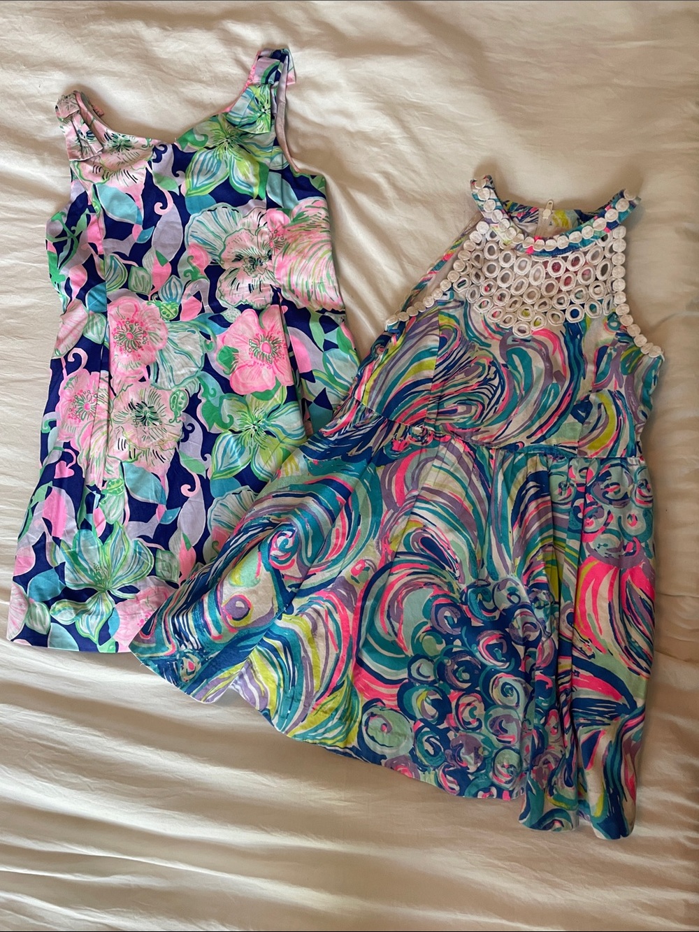 Lily Pulitzer Bundle - Girls Multicolor Floral & Swirl Summer Dress Set